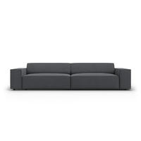 SOFA Jodie aus strukturiertem Stoff dunkelgrau 3 Sitzplätze - Dunkelgrau, Textil (102/70/204cm) - Micadoni