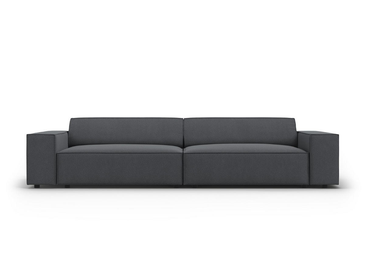 SOFA Jodie aus strukturiertem Stoff dunkelgrau 3 Sitzplätze - Dunkelgrau, Textil (102/70/204cm) - Micadoni
