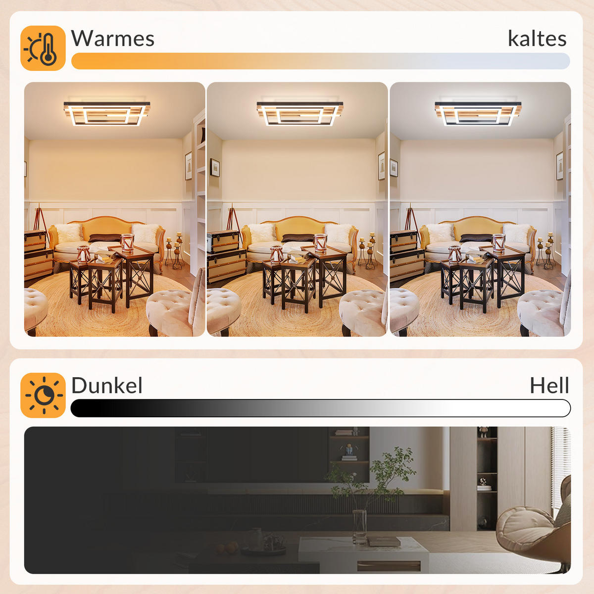 LED DECKENLEUCHTE Klenly 38/21/6.8 cm - Schwarz, Holz/Metall (38/21/6.8cm) - ZMH