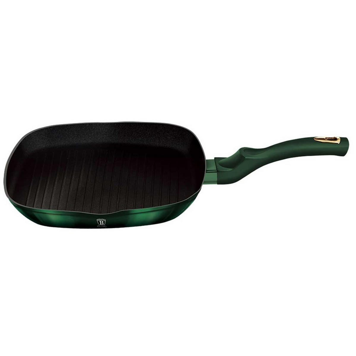 GRILLPFANNE Grün 28/28/5 cm BH6050 - Grün, Metall (28cm) - Berlinger Haus