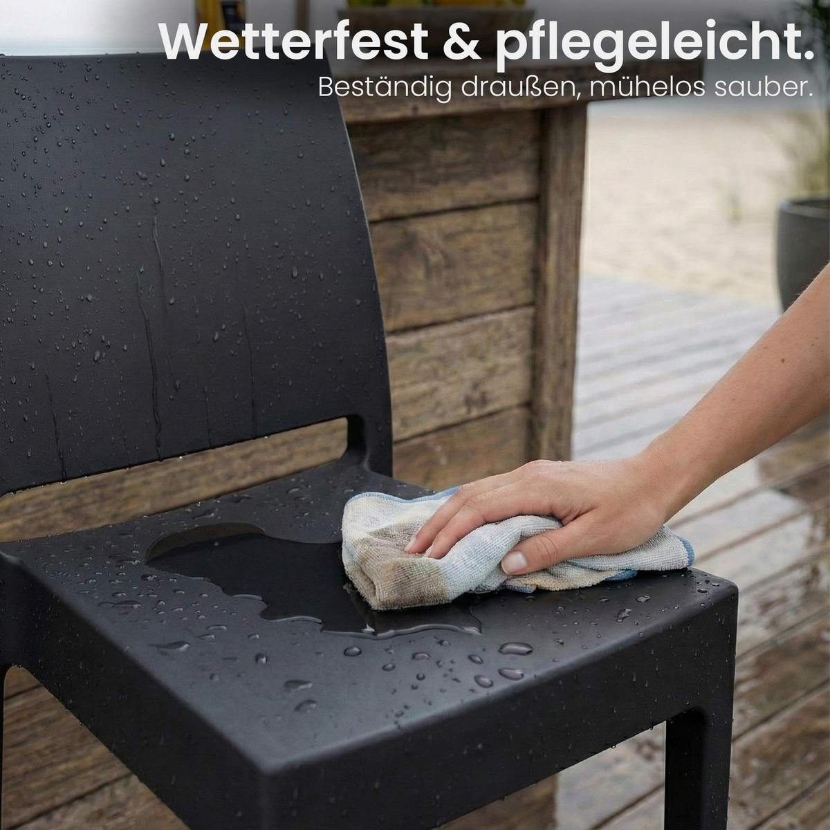 BARHOCKER Kunststoff Schwarz - Schwarz, Kunststoff (41/106/52cm) - CLP