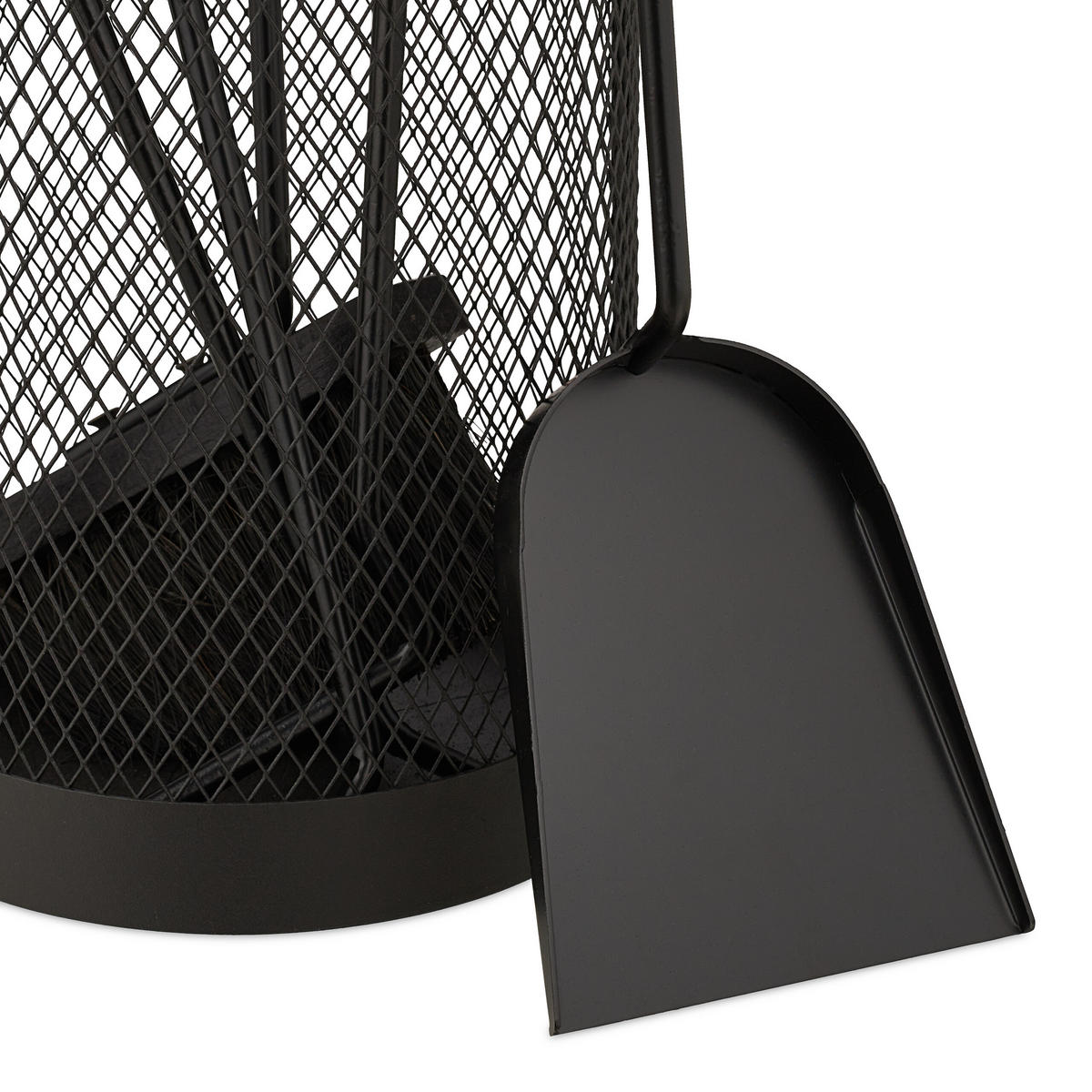 5-TLG.KAMINBESTECK-SET - Schwarz, Metall (30/56/30cm) - Relaxdays