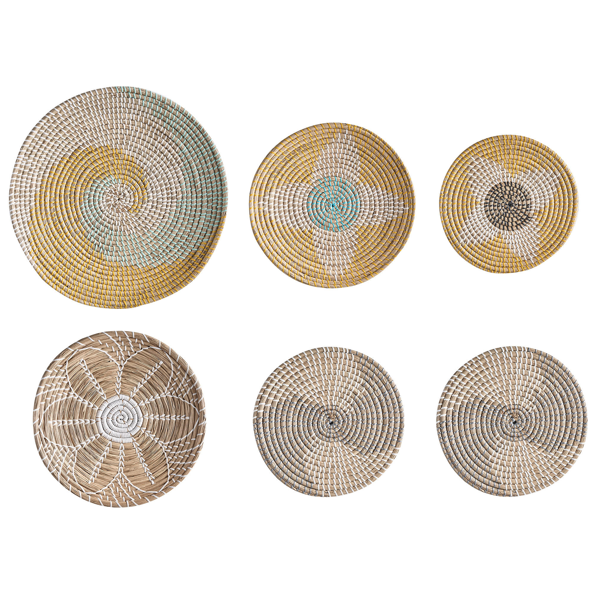 WANDDEKORATION Seegras bunt Bacninh - Multicolor, Naturmaterialien (46/46/7cm) - Beliani