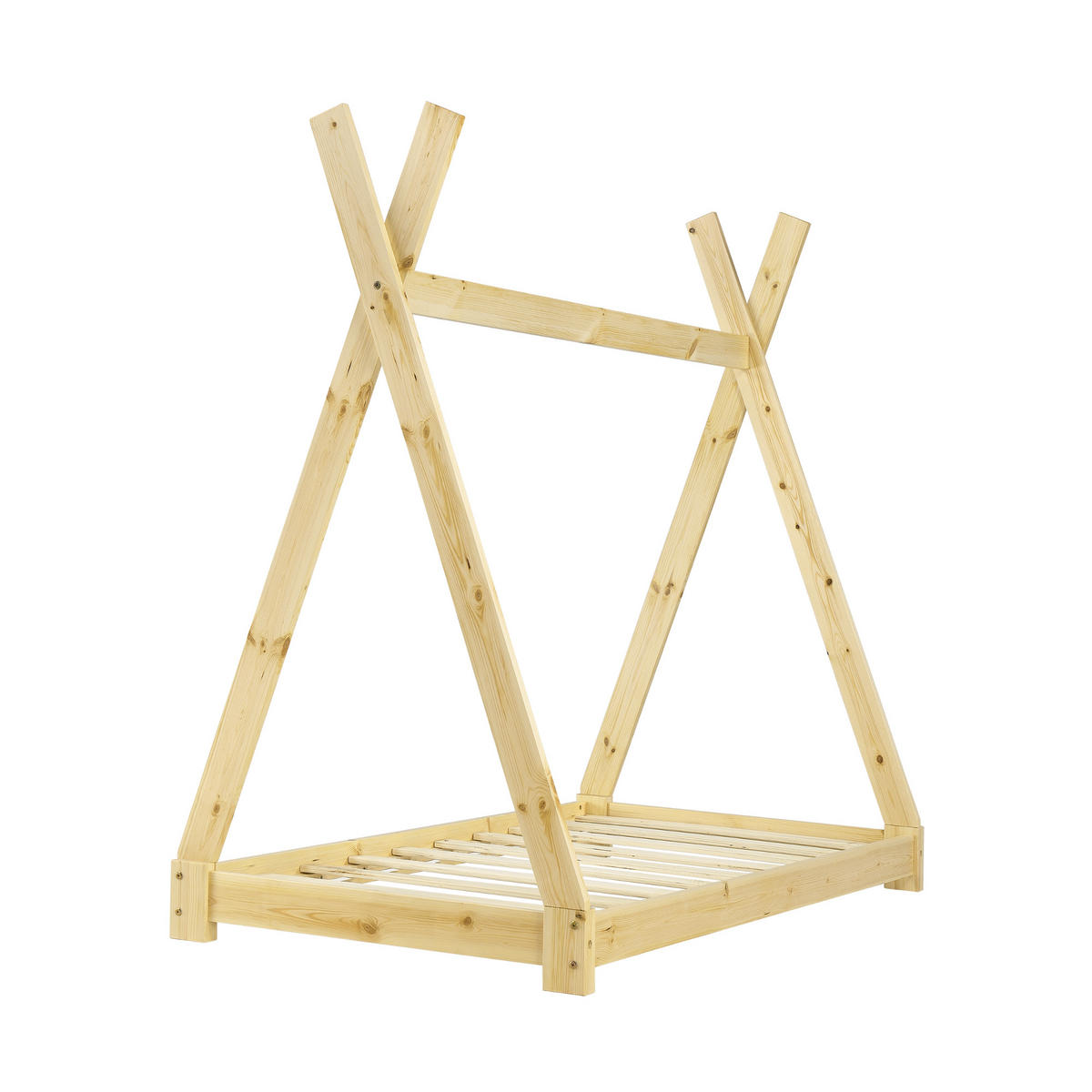 KINDERBETT Onejda - Naturfarben, Holz (80/160cm) - [en.casa]