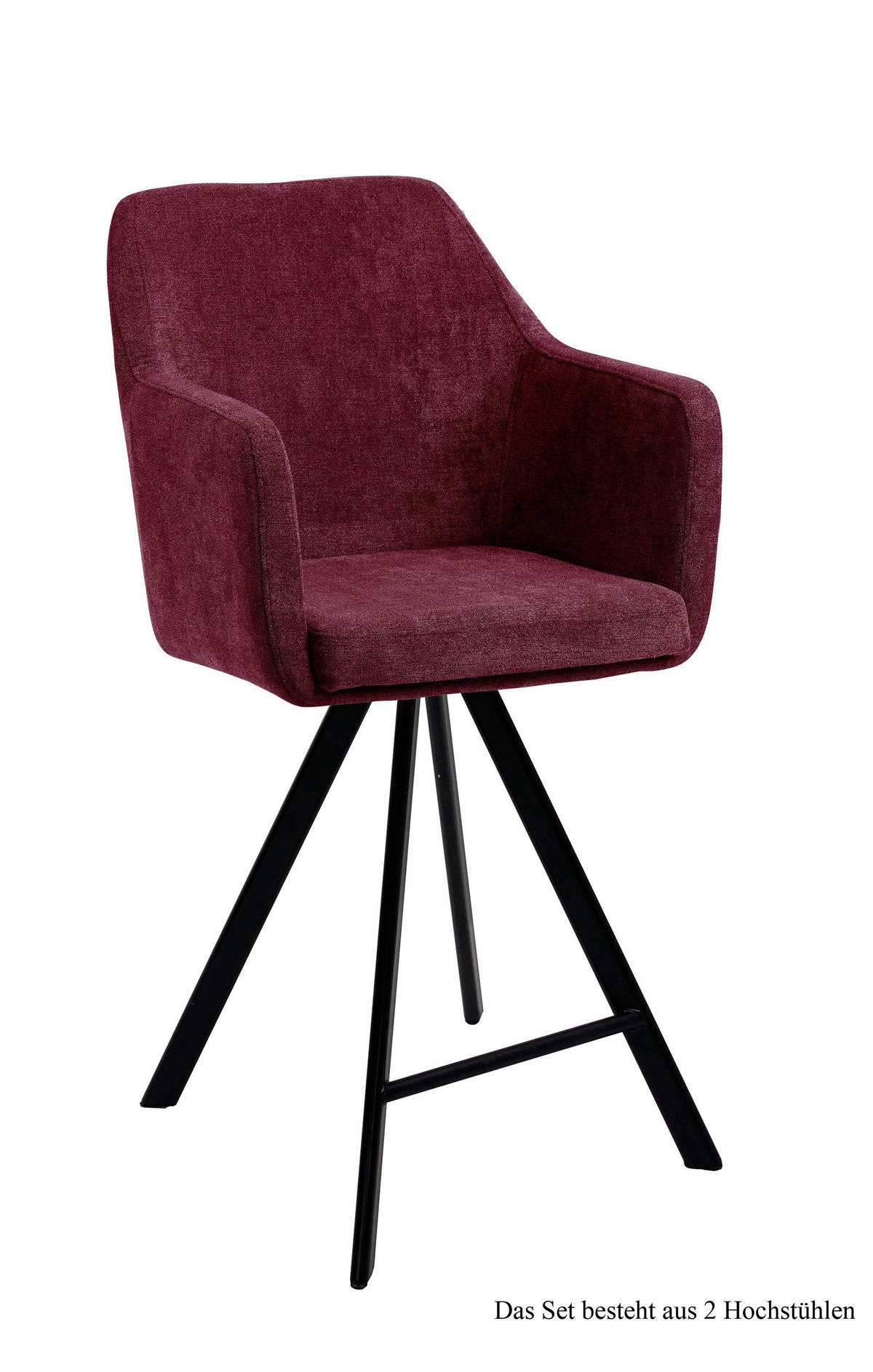 THEKENSTUHL (2er-Set) Delilah 57x104x60 Schwarz/Marsala - Brombeere/Schwarz, Kunststoff (60/104/57cm) - 58aufmkessel