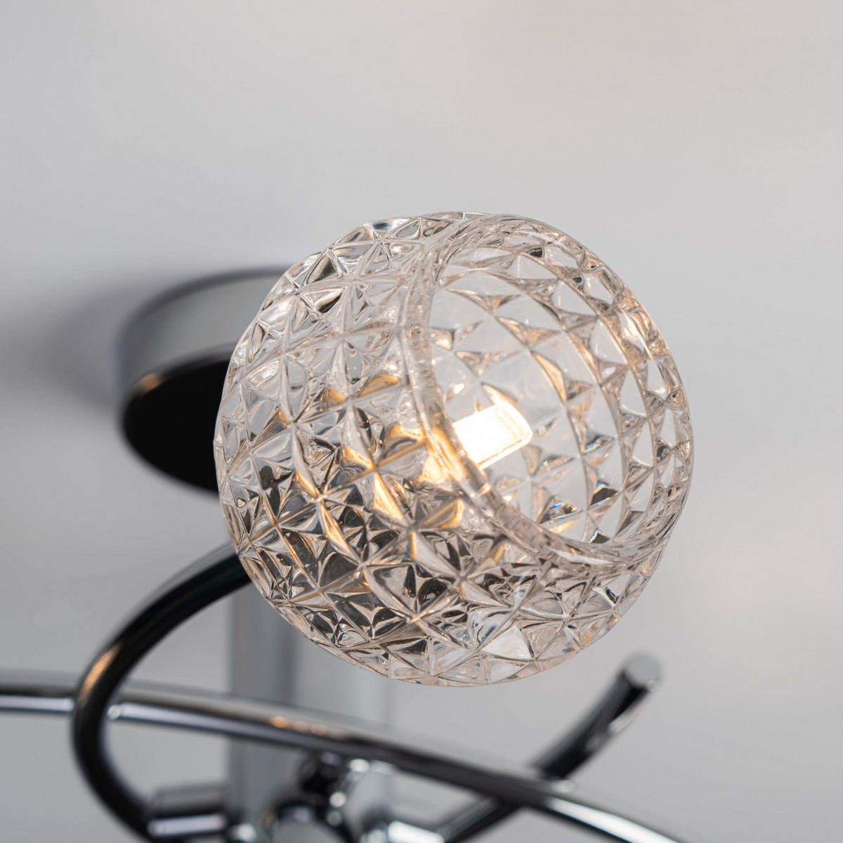 DECKENLEUCHTE Salvati, Silber/Chrom, 23.5cm - Chromfarben, Glas (23/60/23.5cm) - KOSILUM