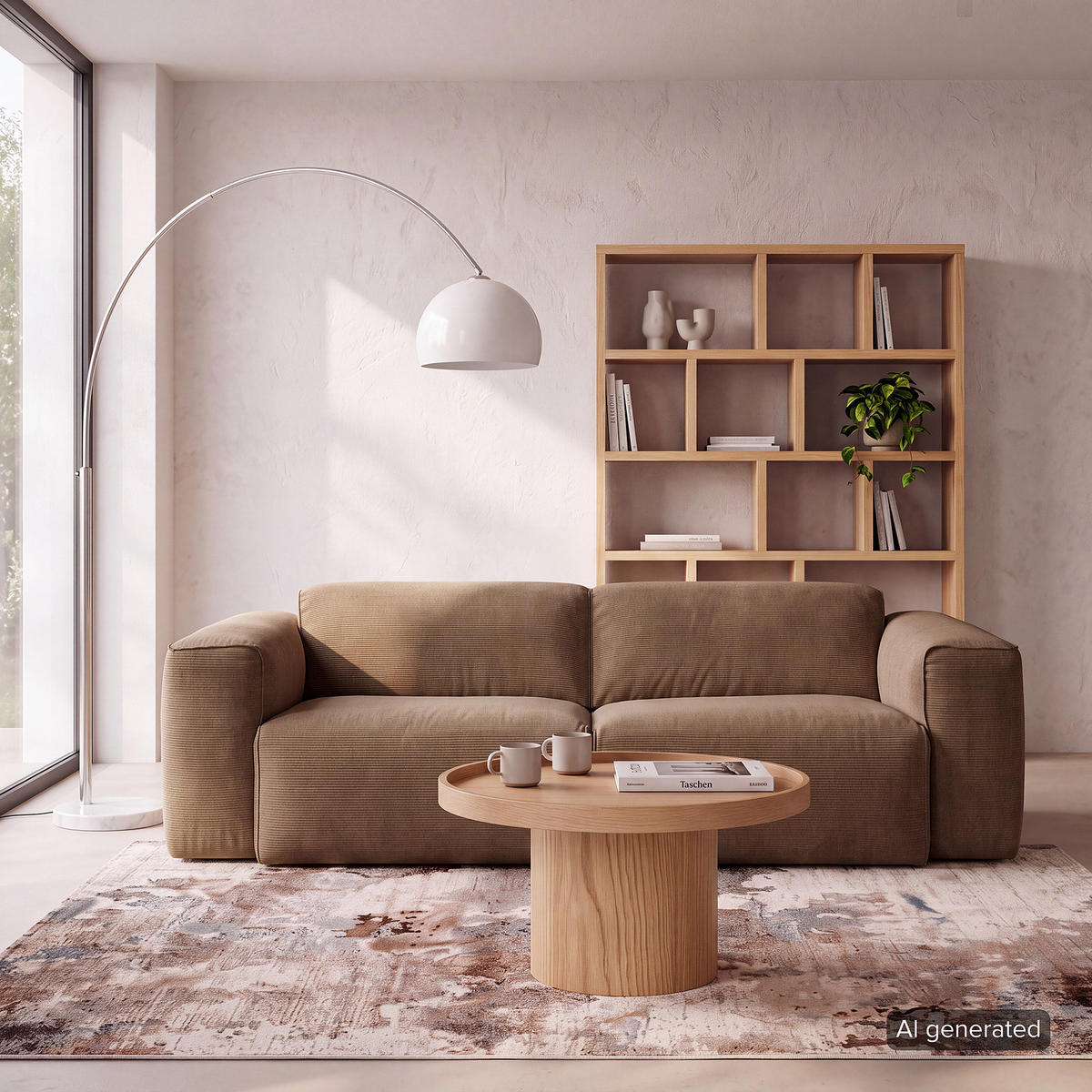 2-SITZER SOFA - Taupe/Schwarz, Kunststoff/Textil (220/71/102cm) - home24