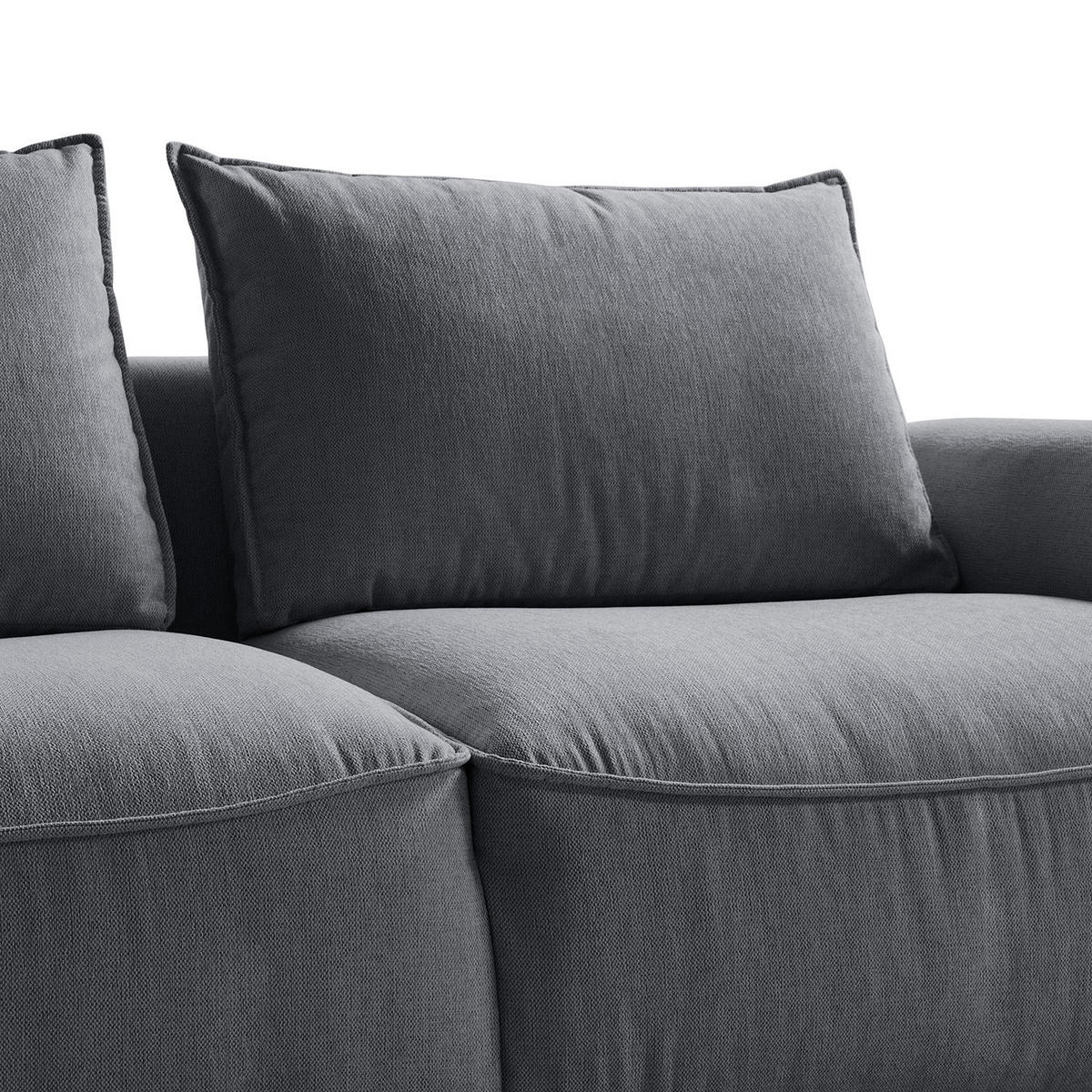 2,5-SITZER SOFA - modular - Schwarz/Grau, Holz/Kunststoff (189/80/99cm) - home24