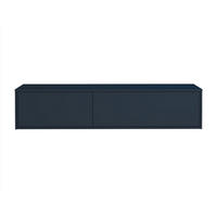 WASCHBECKENUNTERSCHRANK - 150 cm x 47 cm - Holz, Platte - Marineblau - ISAURE - Dunkelblau, Holz (150/32/47cm) - Vente-Unique