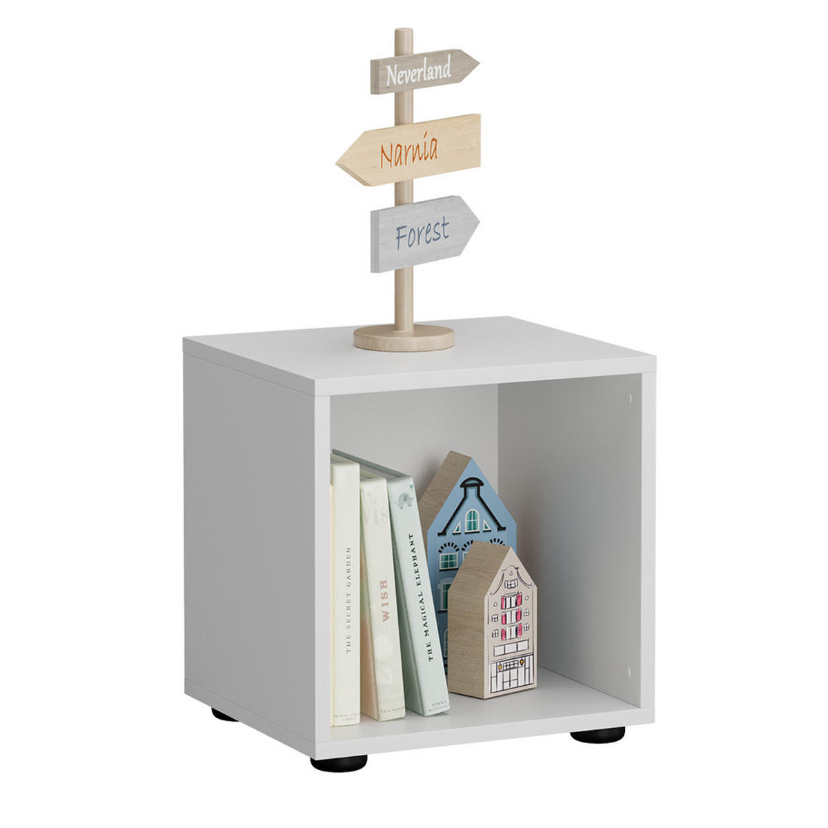 KINDERREGAL Estell Weiß 36.4 x 38.2 cm 1 Fach - Weiß, Holzwerkstoff (36.4/38.2/32.1cm) - Vicco