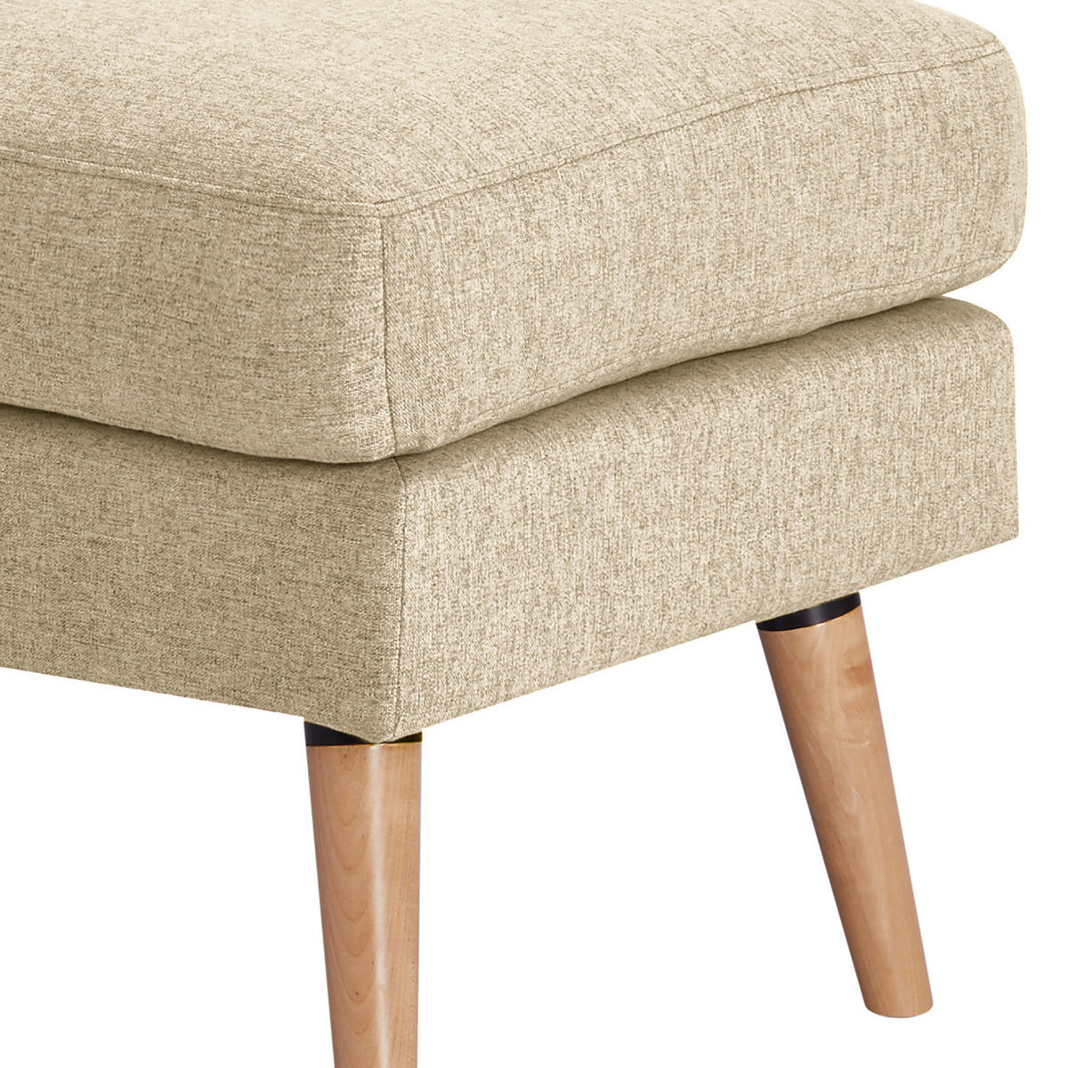POLSTERHOCKER - Beige, Holz/Birkenholz (72/47/49cm) - home24
