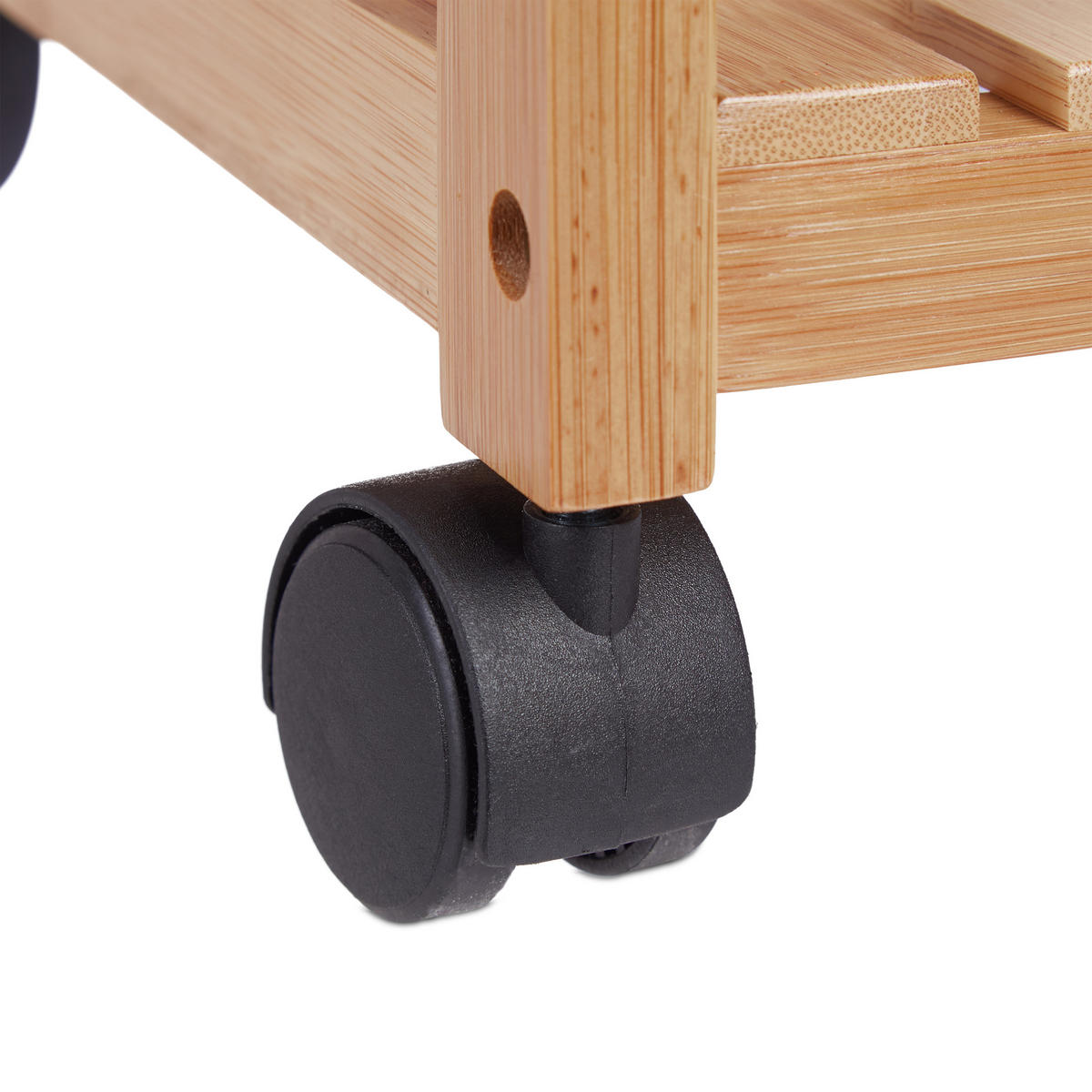 SERVIERWAGEN - Hellbraun, Holz/Kunststoff (47/77/32.5cm) - Relaxdays