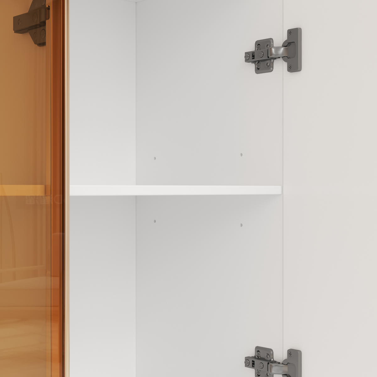 VITRINE 165cm Weiß Glas LED 3 Türen verstellbar modern - Weiß, Holzwerkstoff (110/165/35cm) - FLIEKS