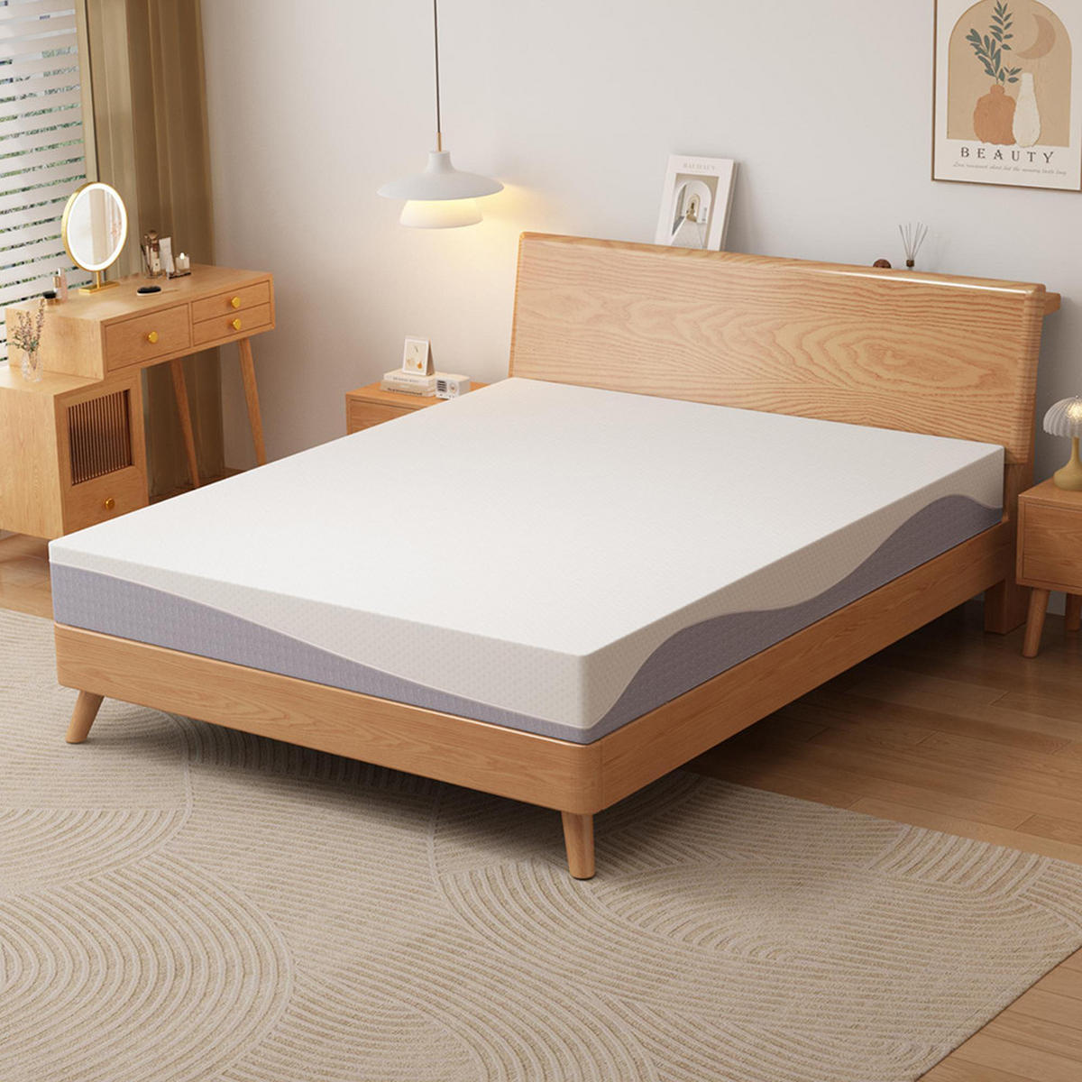 SCHAUMSTOFFMATRATZE,DOPPELSEITIG schlafend,Dichte H3/H4 ,Jacke abnehmbar-160x200 cm - Weiß, Textil (160/200cm) - KOMHTOM