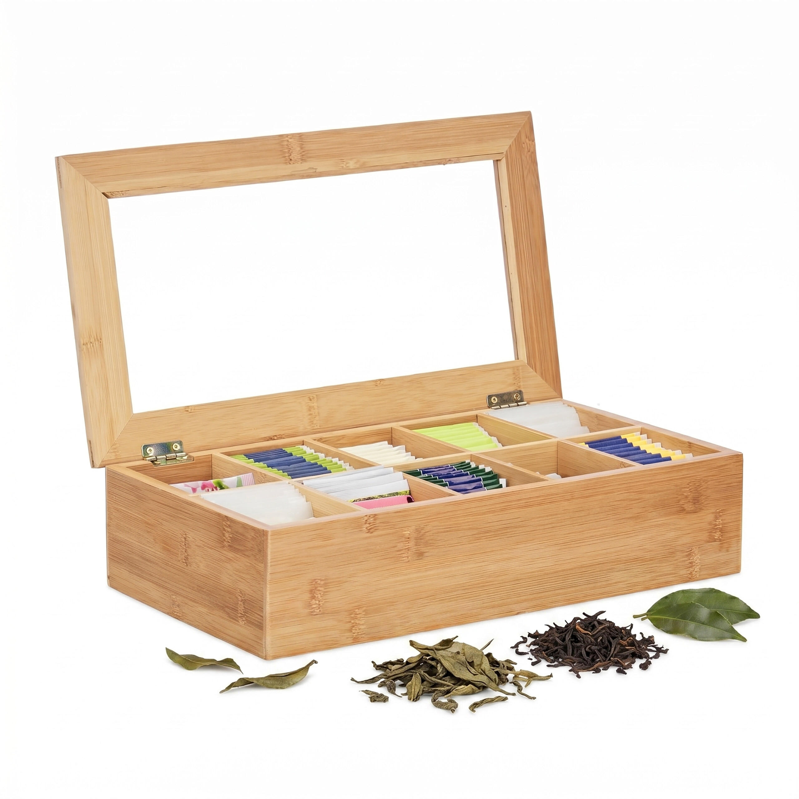 TEEBOX - Hellbraun, Holz/Holzwerkstoff (36.5/9/20cm) - Relaxdays