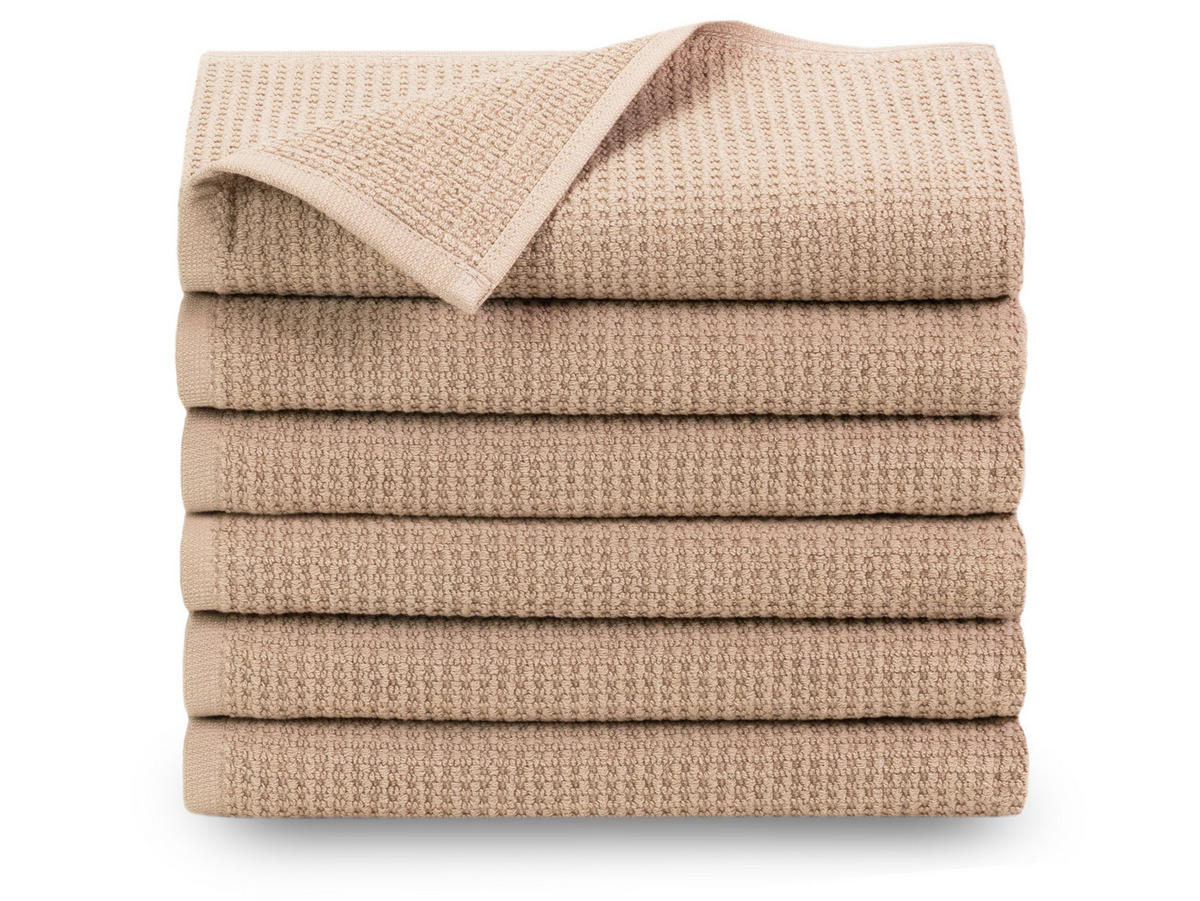 HANDTÜCHER, 6er-Set, 50x100 cm, 100% Baumwolle, Beige - Beige, Textil (50/100cm) - Zollner
