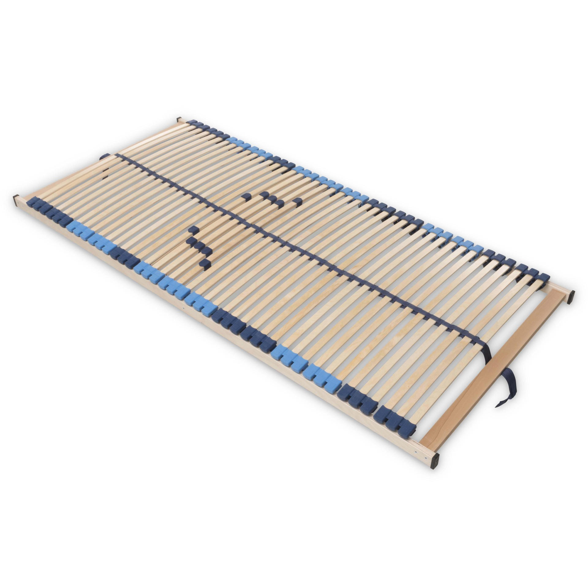 LATTENROST Superflex NV MZV – 7-Zonen-Lattenrost zur Selbstmontage, durchgehender Holm, 42 Leisten - Weiß, Holz (100/220cm) - Betten-ABC