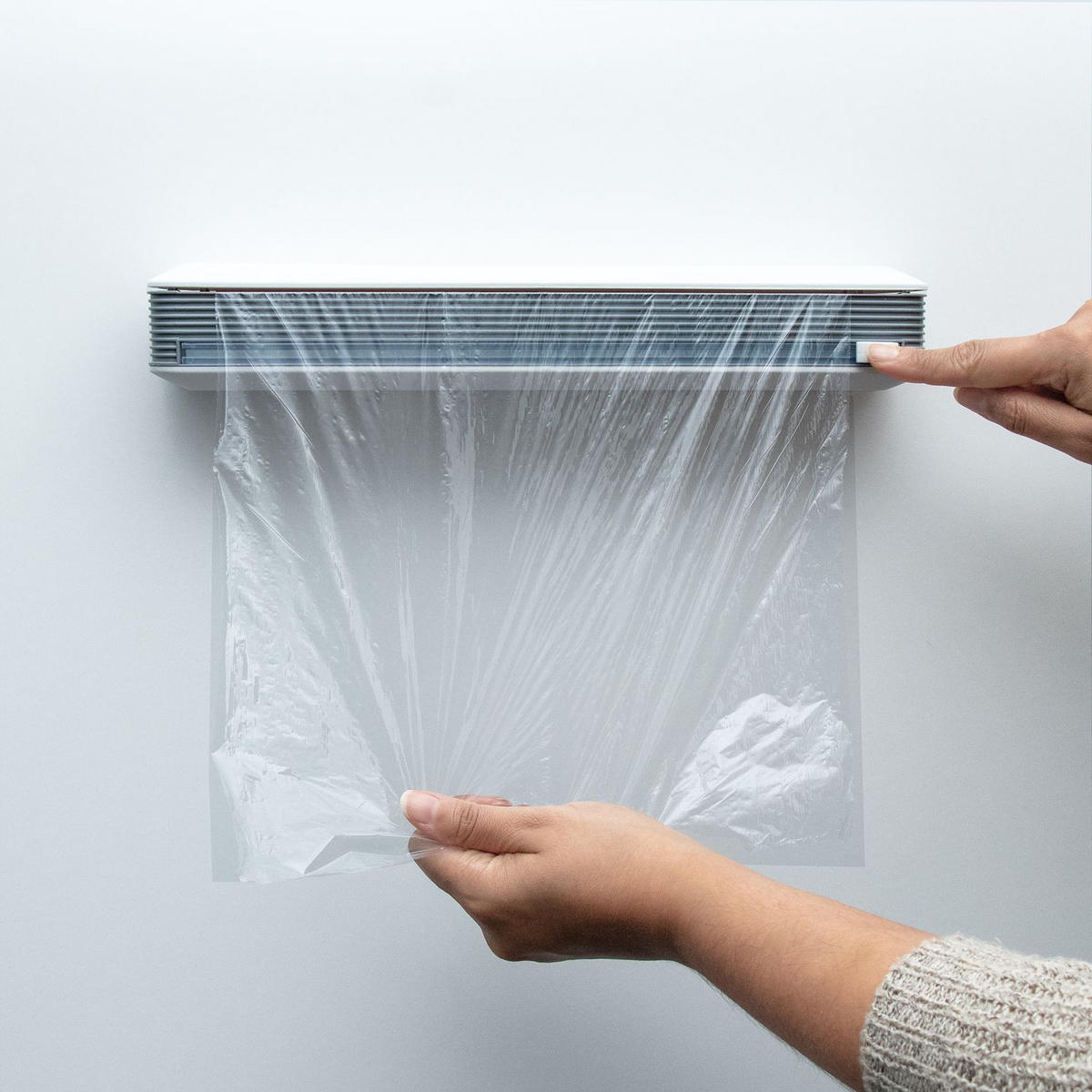 FOLIENSCHNEIDER Frischhaltefoliespender magnetisch - Weiß, Kunststoff (6.5/6.1/37.5cm) - Intirilife