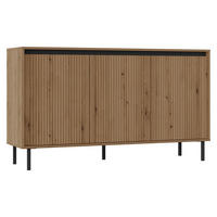 KOMODA Osaka dekor dub Evoke 149 cm - čierna/farba duba, kov/kompozitné drevo (148.6/84.7/40cm) - Selsey