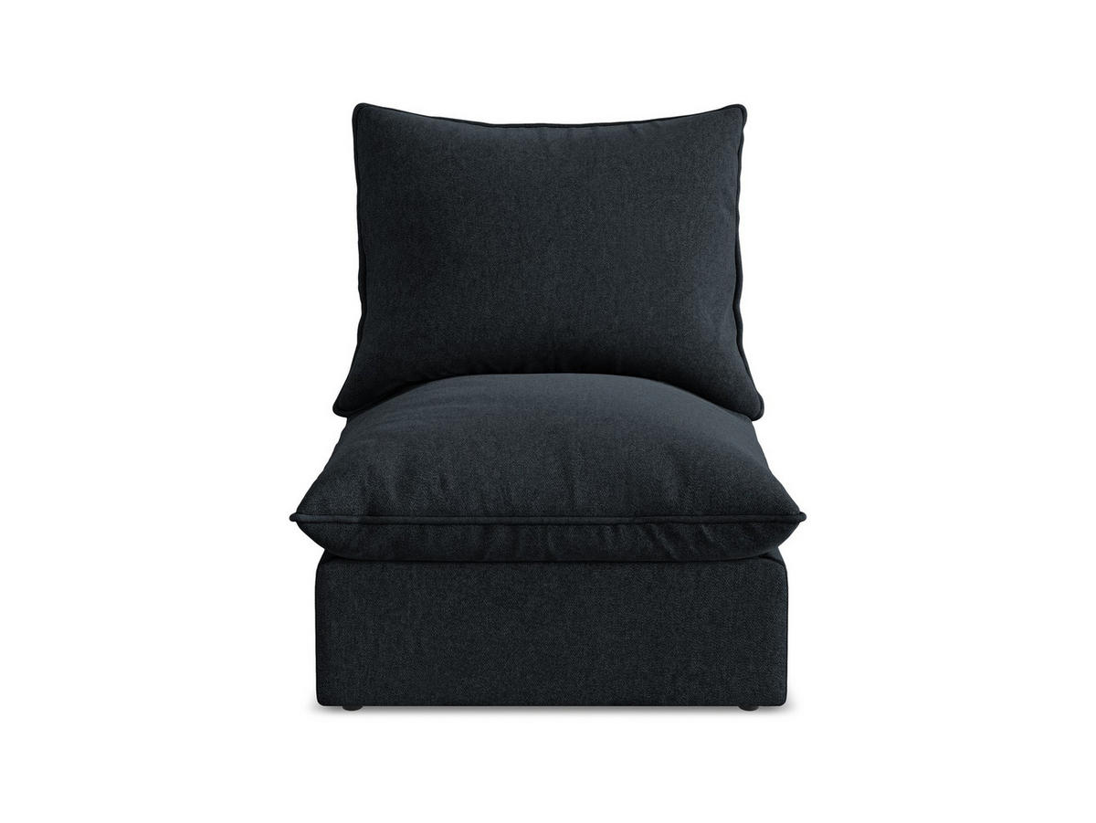 SOFAELEMENT Samt Stoff Blau - Blau/Schwarz, Holzwerkstoff/Kunststoff (75/77/90cm) - Makamii