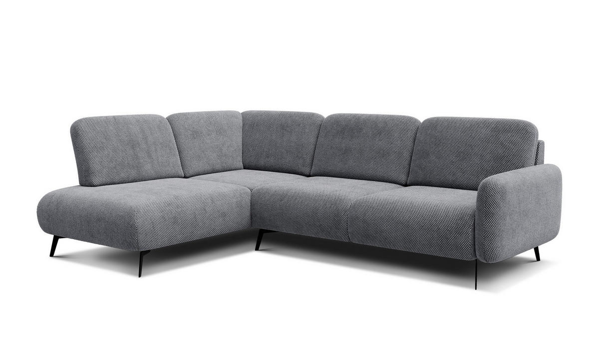 ECKSOFA FEBE 5-Sitzer links, grau - Schwarz/Grau, Holz/Textil (271/190cm) - Courtois Laville