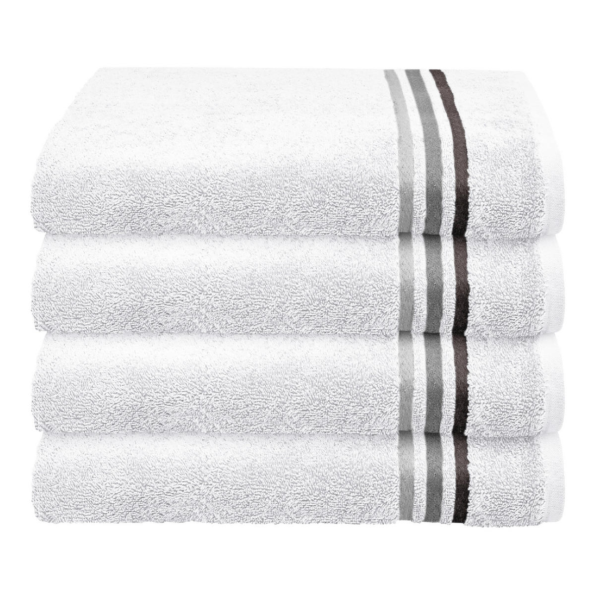 HANDTUCHSET Skyline Color - 4-teilig - 50 x 100 cm - Weiß - Weiß, Textil (50/100cm) - SCHIESSER