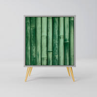 SIDEBOARD NATURAL GREEN, Grau, 57,5x42x75,5 cm, Goldfarbene Metallfüße - Goldfarben/Multicolor, Holzwerkstoff/Metall (57.5/75.5/42cm) - SpaceRebels