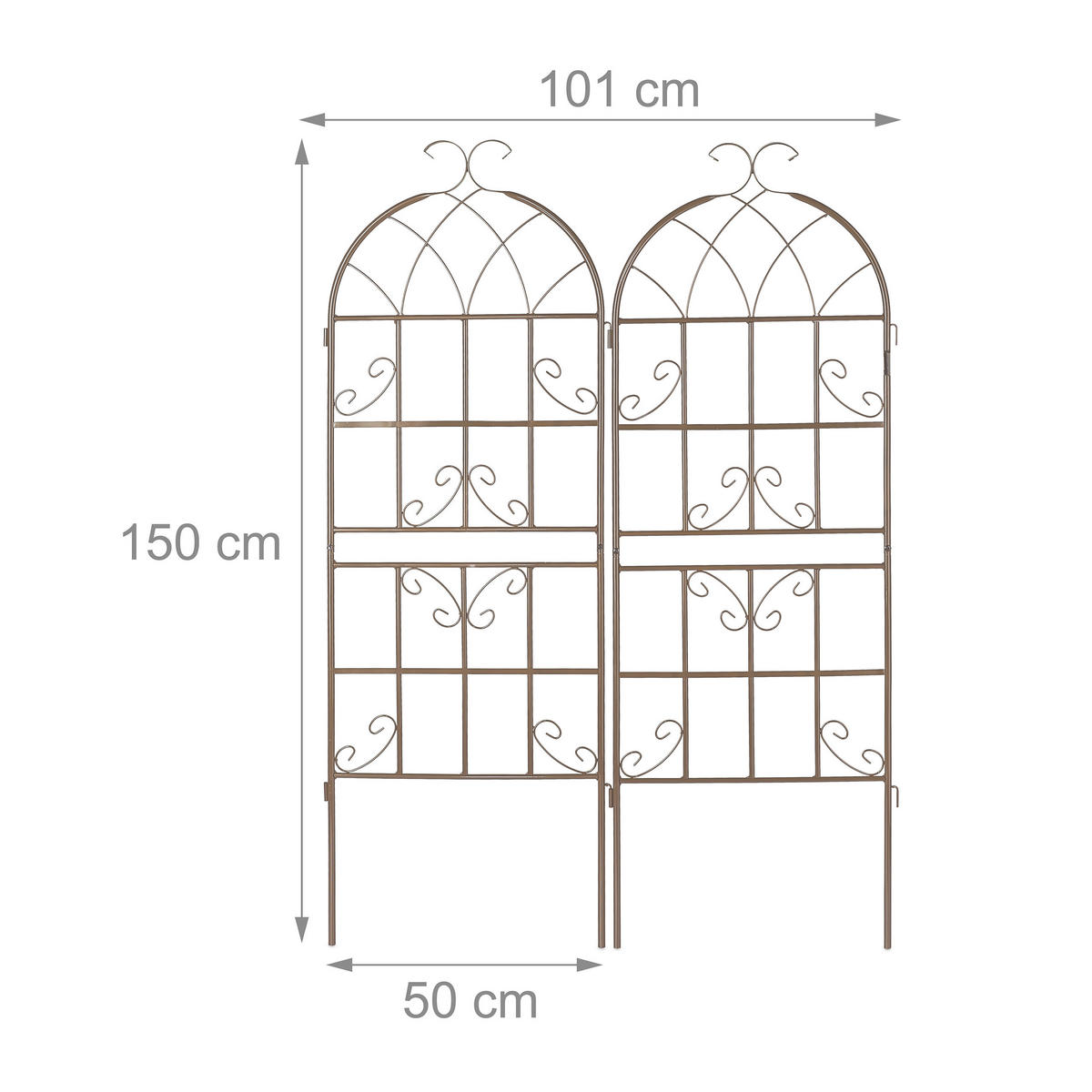 2xRANKGITTER - Braun, Metall (50/150/2cm) - Relaxdays