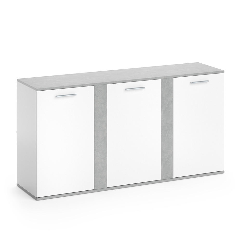 KOMMODE Novelli Beton 155 x 80 cm mit Türen - Grau, Holzwerkstoff (40/80/155cm) - Vicco