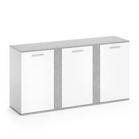 KOMMODE Novelli Beton 155 x 80 cm mit Türen - Grau, Holzwerkstoff (40/80/155cm) - Vicco