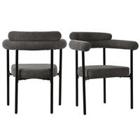 WOHNZIMMER STÜHLE mit Samtbezug und Ringsitz in Dunkelgrau - Dunkelgrau, Textil (70/85/62cm) - EVRYAE