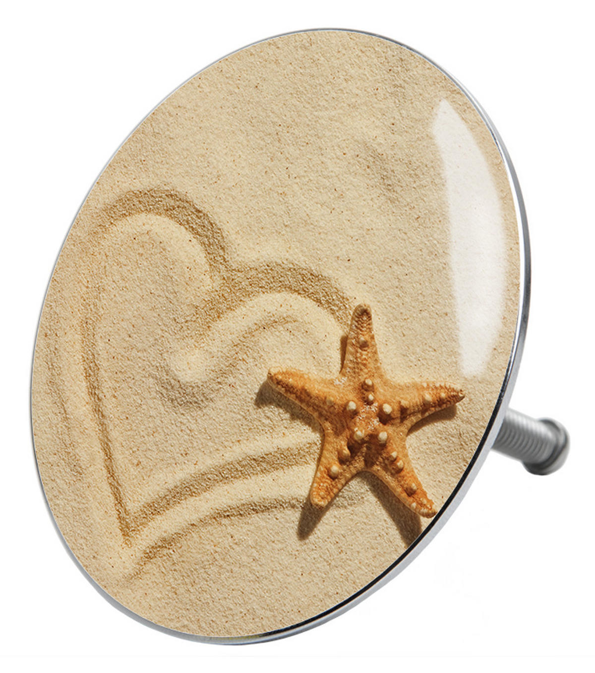 BADEWANNENSTÖPSEL Sandy - Beige, Metall (8/10/10cm) - Sanilo