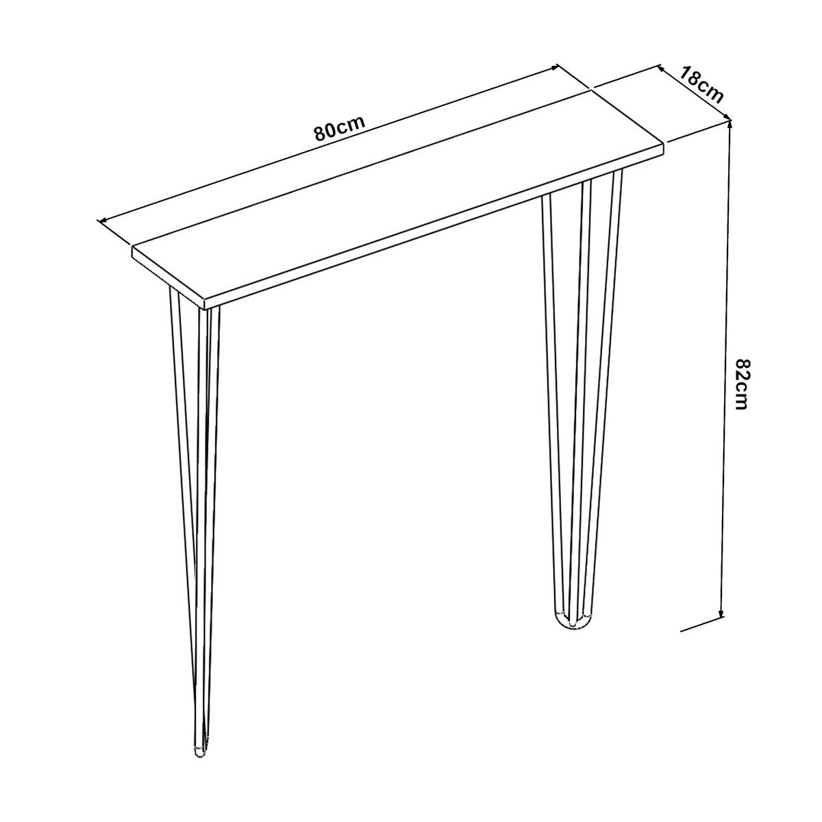 KONSOLENTISCH Kokemäki - Schwarz, Metall (18/80/82cm) - [en.casa]
