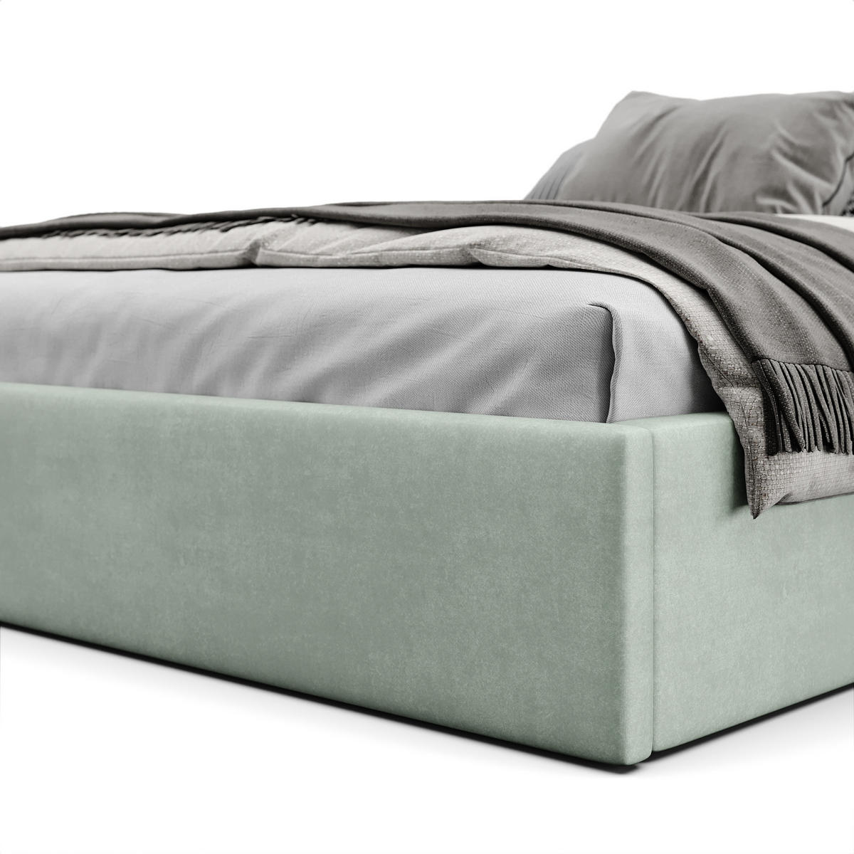 POLSTERBETT 140x200cm Bett mit Stauraum Lattenrost Mint - Mintgrün, Holz/Holzwerkstoff (140/200cm) - Muralo