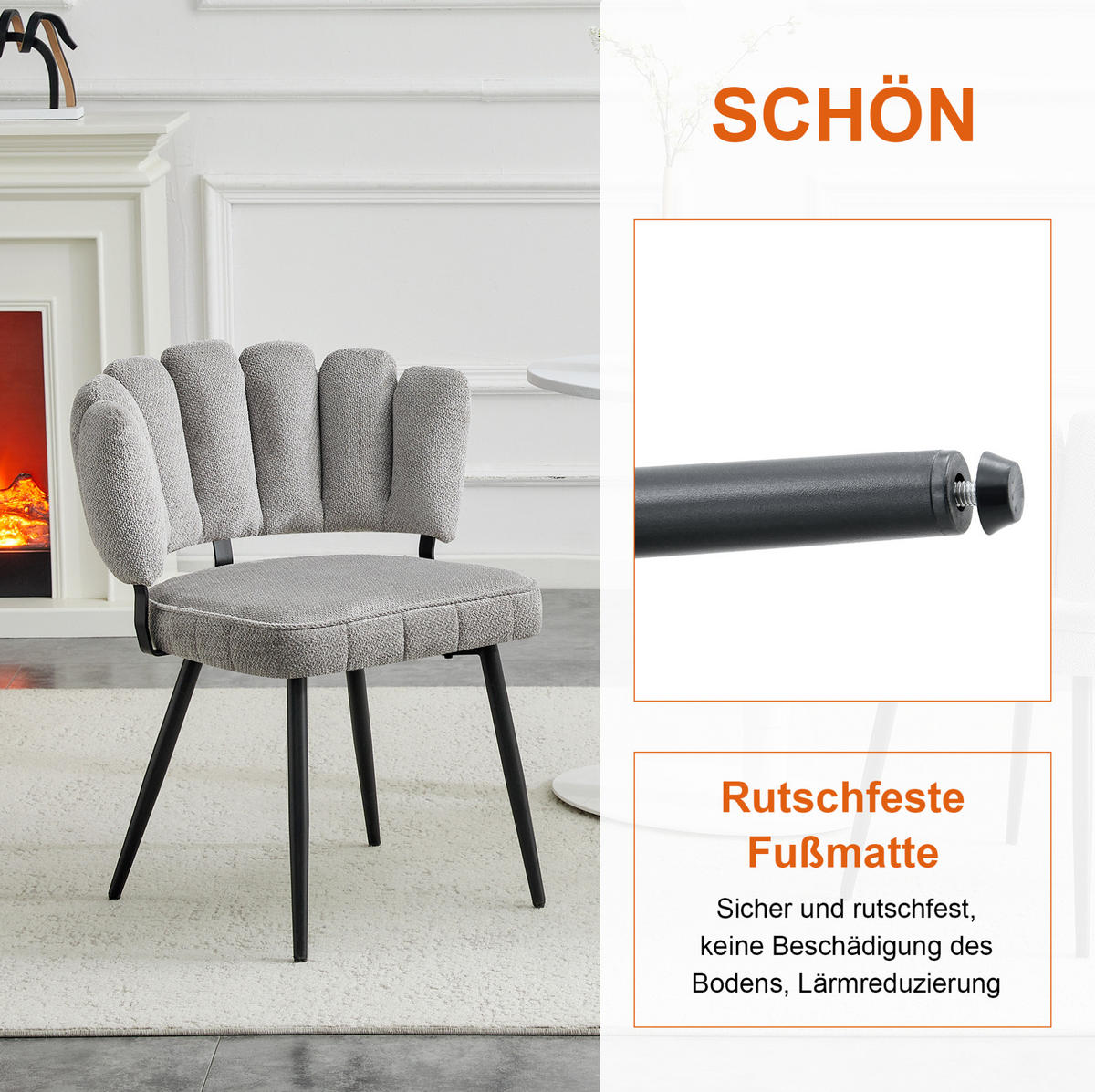 TISCH- UND STUHLSET rund 60 cm MDF mit 2 Stühlen - Hellgrau, Metall (60/72/60cm) - Meubliv
