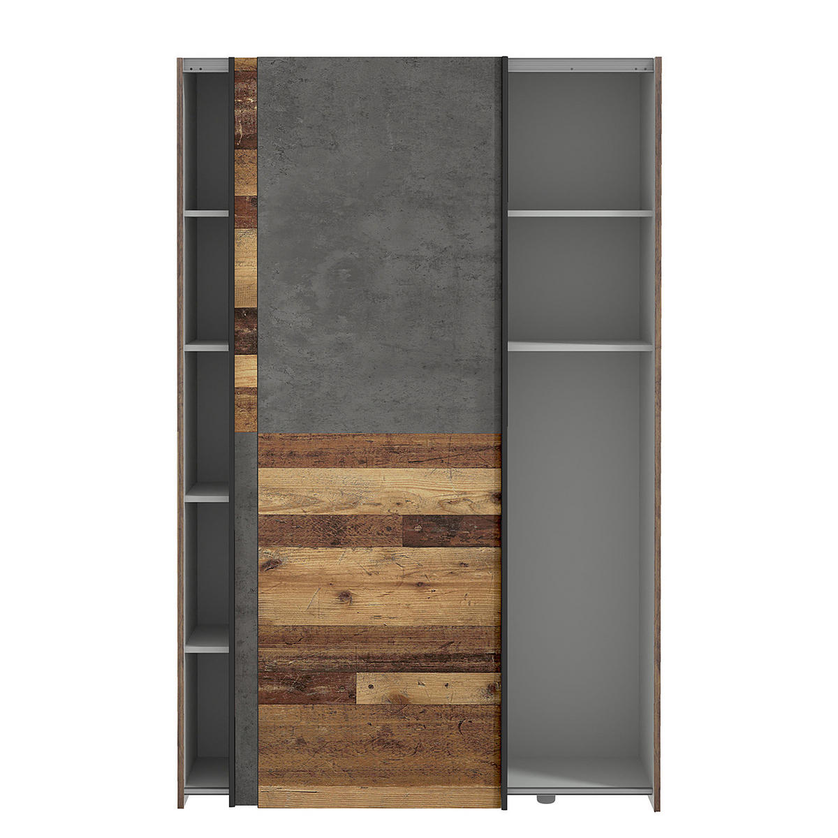 SCHWEBETÜRENSCHRANK - Anthrazit/Braun, Holzwerkstoff/Metall (120/191/42cm) - home24