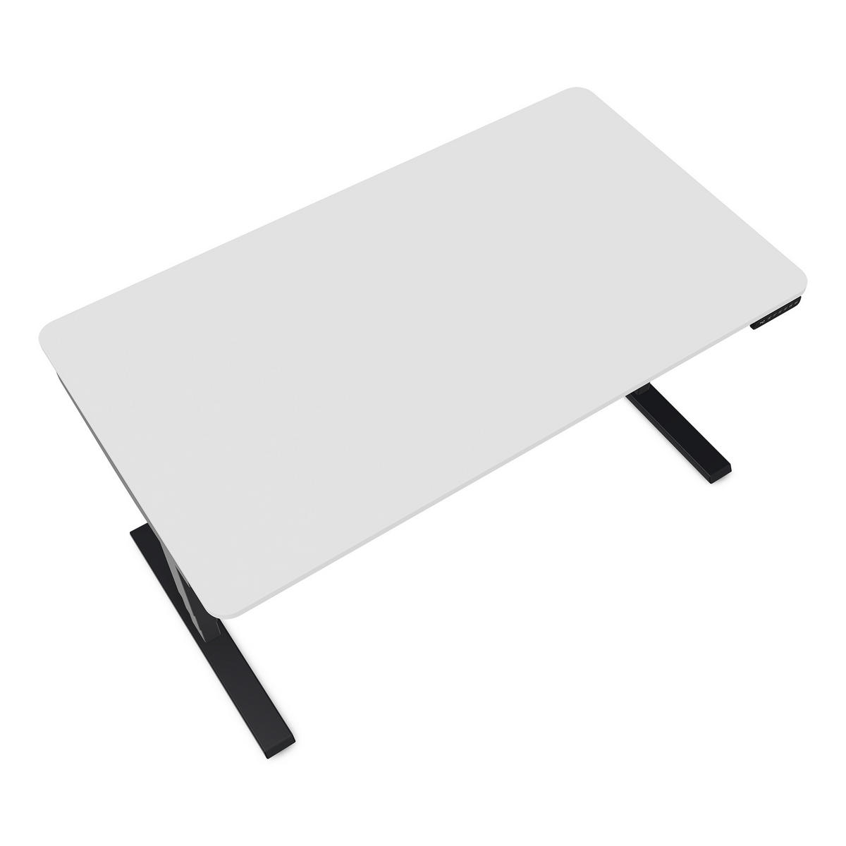 SCHREIBTISCH Elektrisch höhenverstellbarer Schreibtisch Y-Line Curved Signalweiß Schwarz 140/80/62-127cm - Schwarz/Weiß, Holzwerkstoff/Metall (80/140/127cm) - ASSMANN