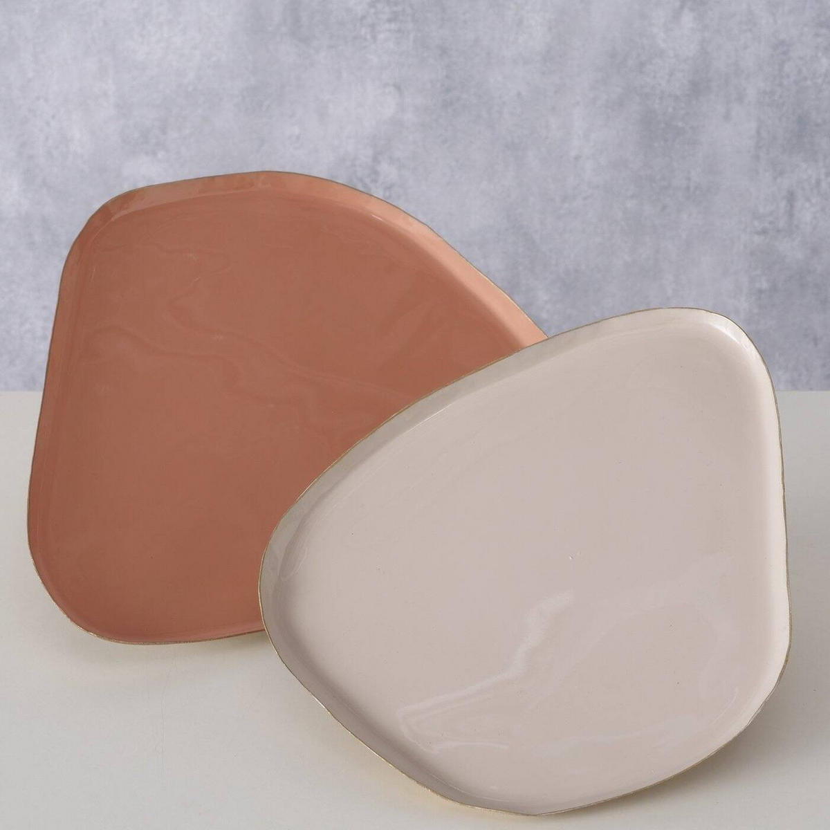 TABLETT Soofty 2er-Set - Rosa, Metall (1cm) - Boltze Home