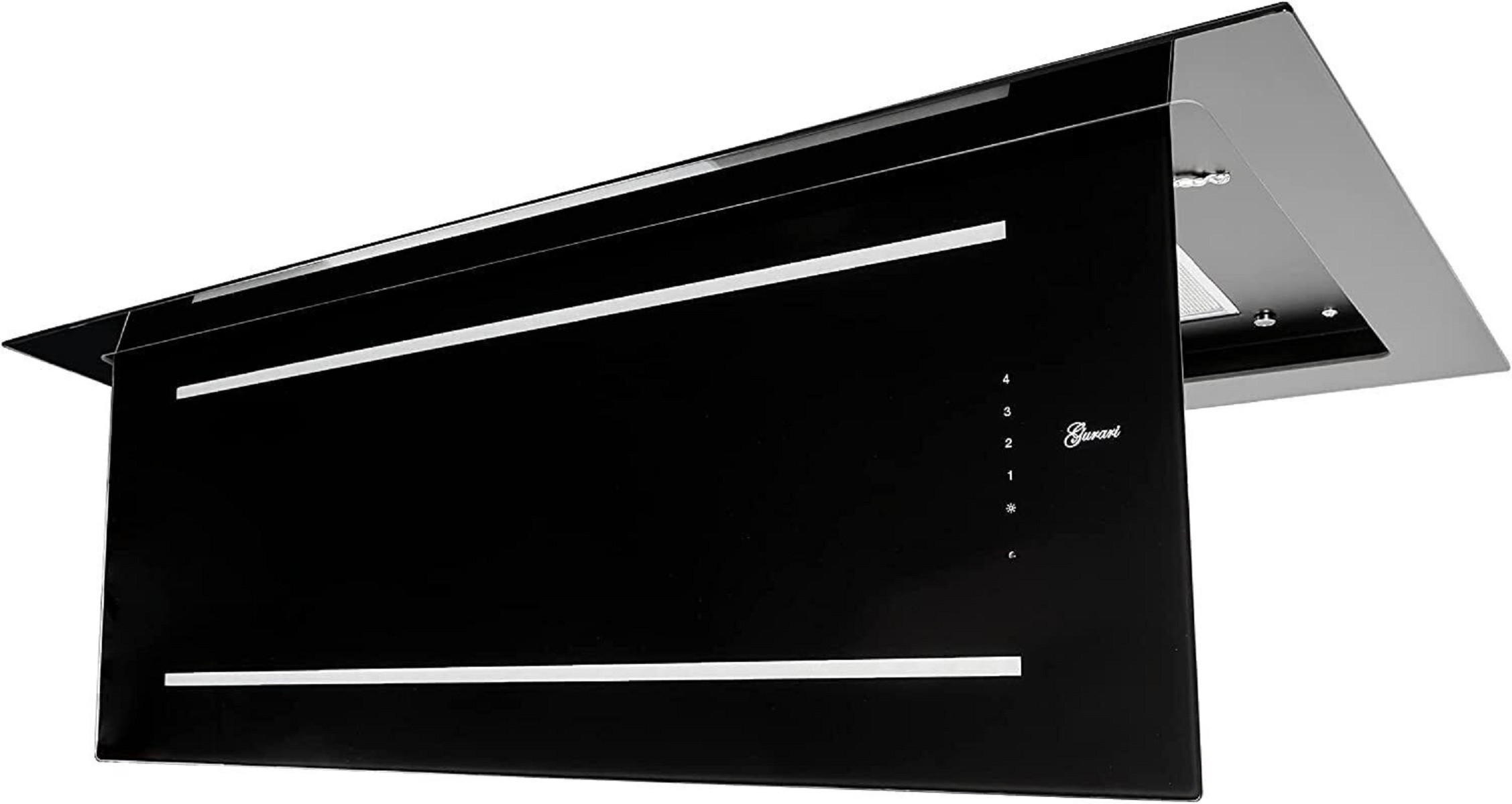 DUNSTABZUGSHAUBE GCH C 341 120 BL 120 cm Schwarz - Schwarz, Glas (120/10/60cm) - Gurari