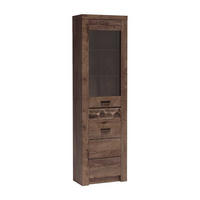 ECKVITRINE Indianapolis I-23 56 x 192 x 47 cm Esche dunkel - Dunkelbraun, Holzwerkstoff/Metall (56/192/47cm) - Koseto