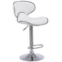 BARHOCKER Las Vegas V2 Kunstleder 88-108 cm weiß - Weiß, Leder (46/88/49cm) - furnicato