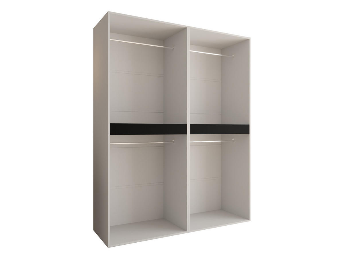 DREHTÜRENSCHRANK Espresso 180 cm - Schwarz/Weiß, Holzwerkstoff/Kunststoff (180/203/50cm) - MIRJAN24