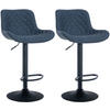 BARHOCKER 2er Set Stoff blau - Blau, Textil/Metall (48/81/54cm) - CLP