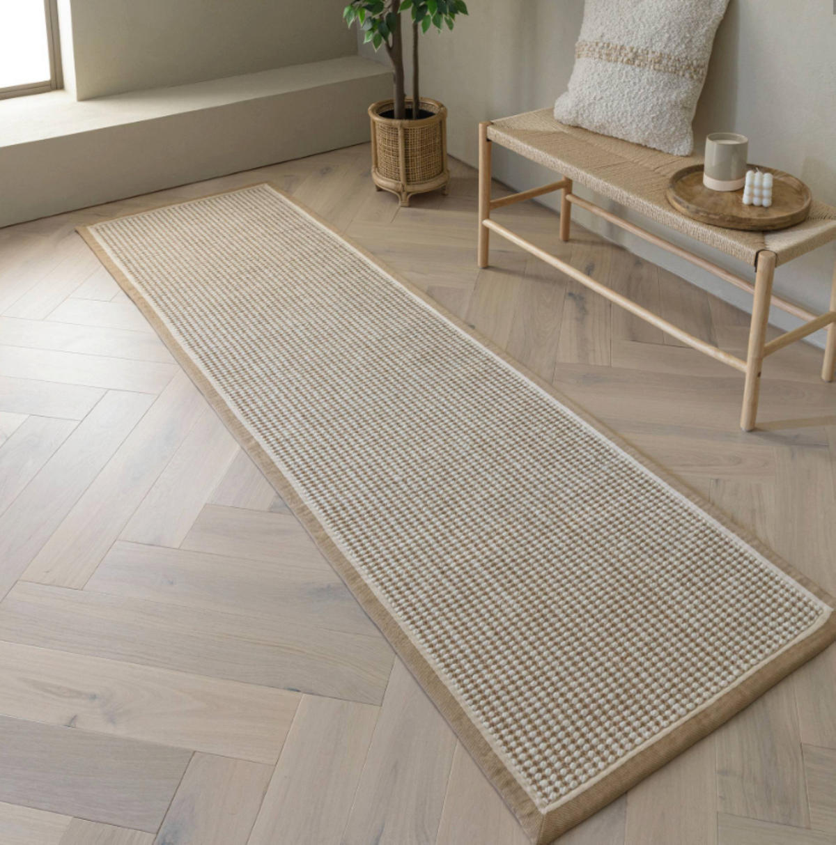 TEPPICH modern Wohn-/Schlafzimmer Wolle & Naturfaser ROKA Beige 120x170 cm - Beige, Naturmaterialien (120/170cm) - Novatrend