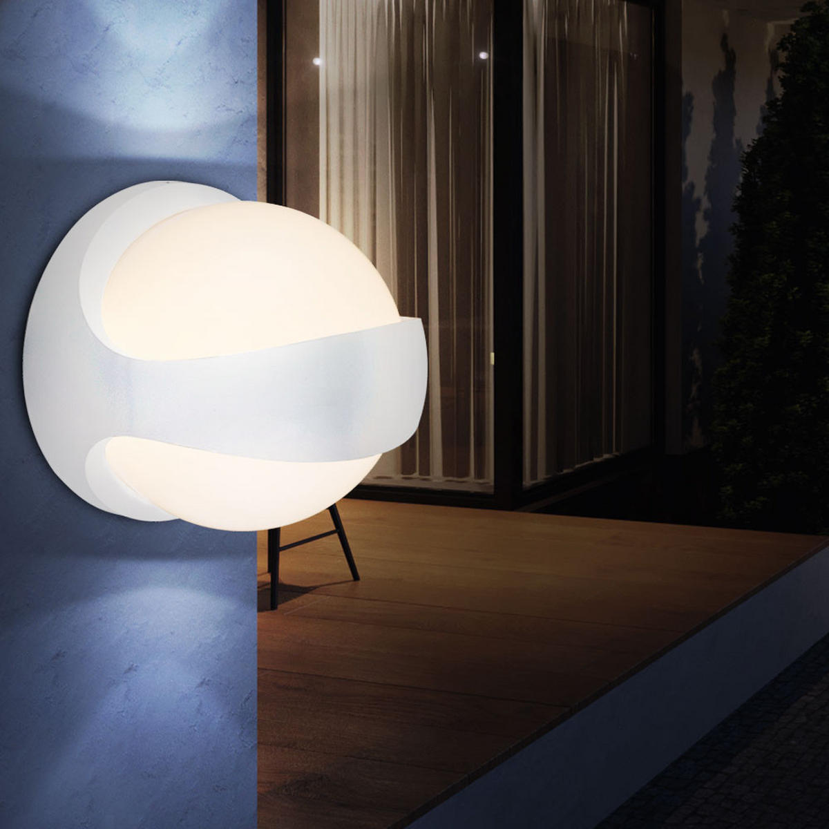 LED AUSSEN-WANDLEUCHTE Alu Weiß - Weiß, Metall (20/20/18cm) - Globo Lighting