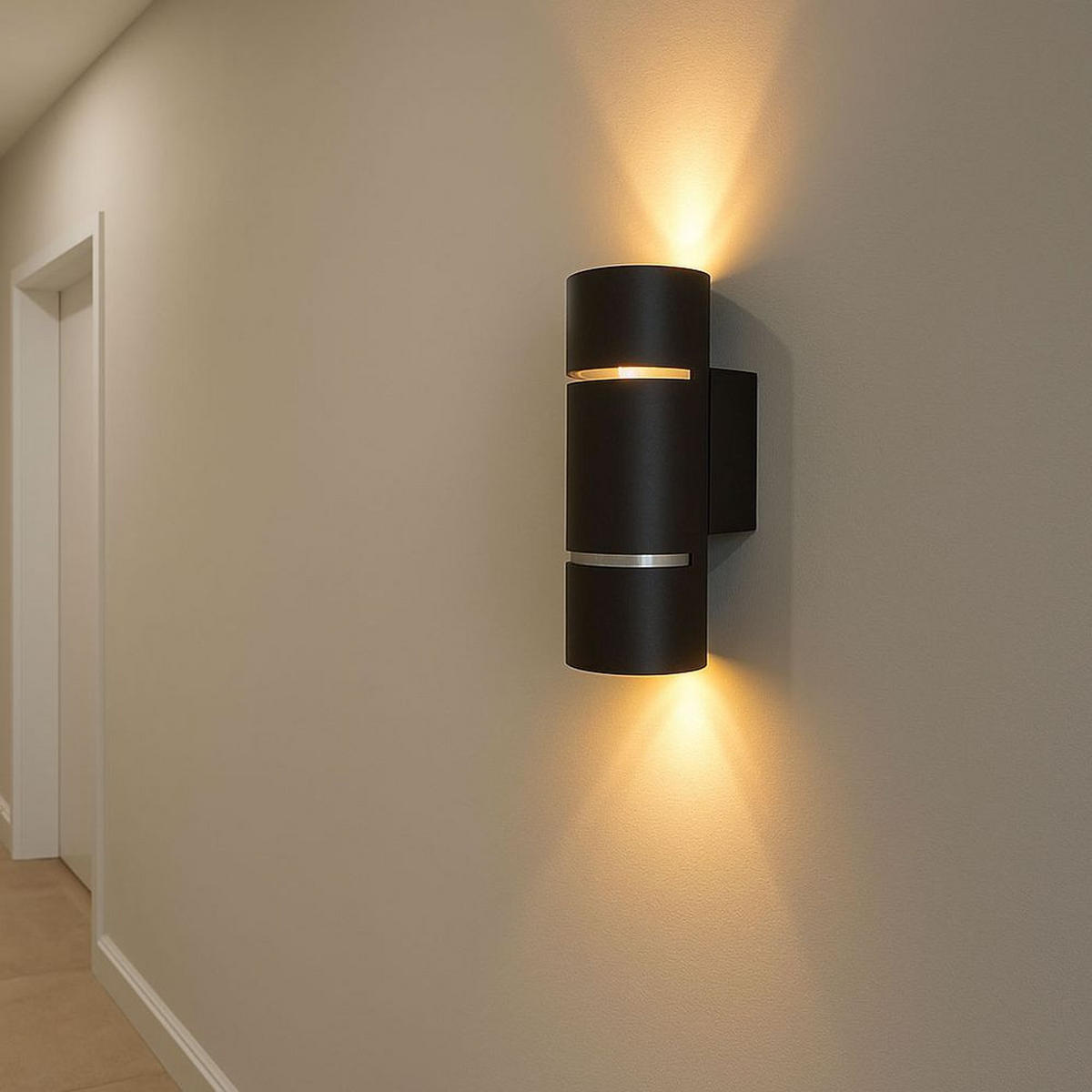 LED WANDLEUCHTE Schwarz Up Down - Schwarz, Metall (8/20/11.3cm) - Wofi