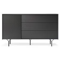 KOMMODE Raven schwarz 144 / 38 / 83cm - Schwarz, Holz/Holzwerkstoff (144/83/38cm) - Feldmann-Wohnen