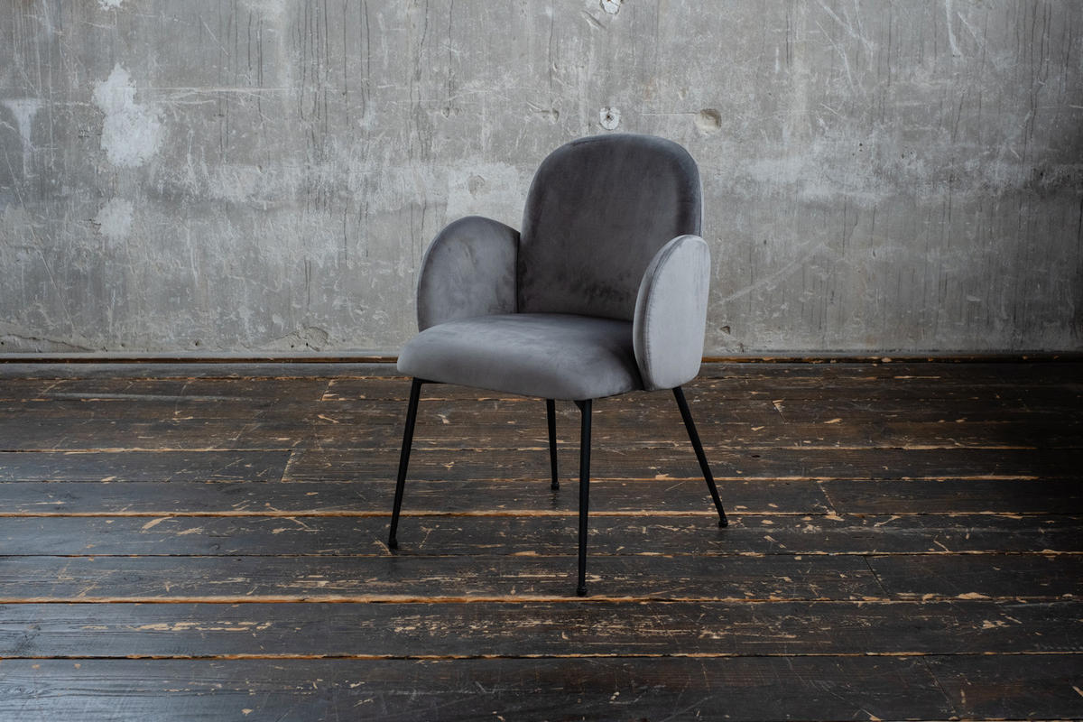 ESSZIMMERSTUHL DEON Grau Velvet - Grau, Textil (59/84/62cm) - KAWOLA