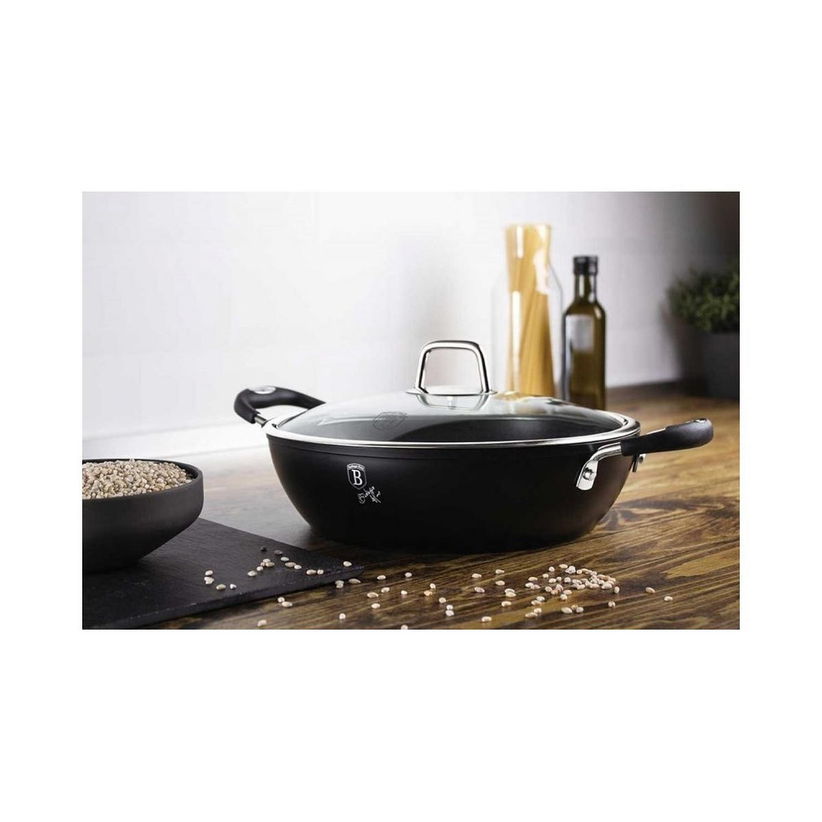 TOPF Schwarz 28/28/7.5 cm BH6125 - Schwarz, Metall (28cm) - Berlinger Haus