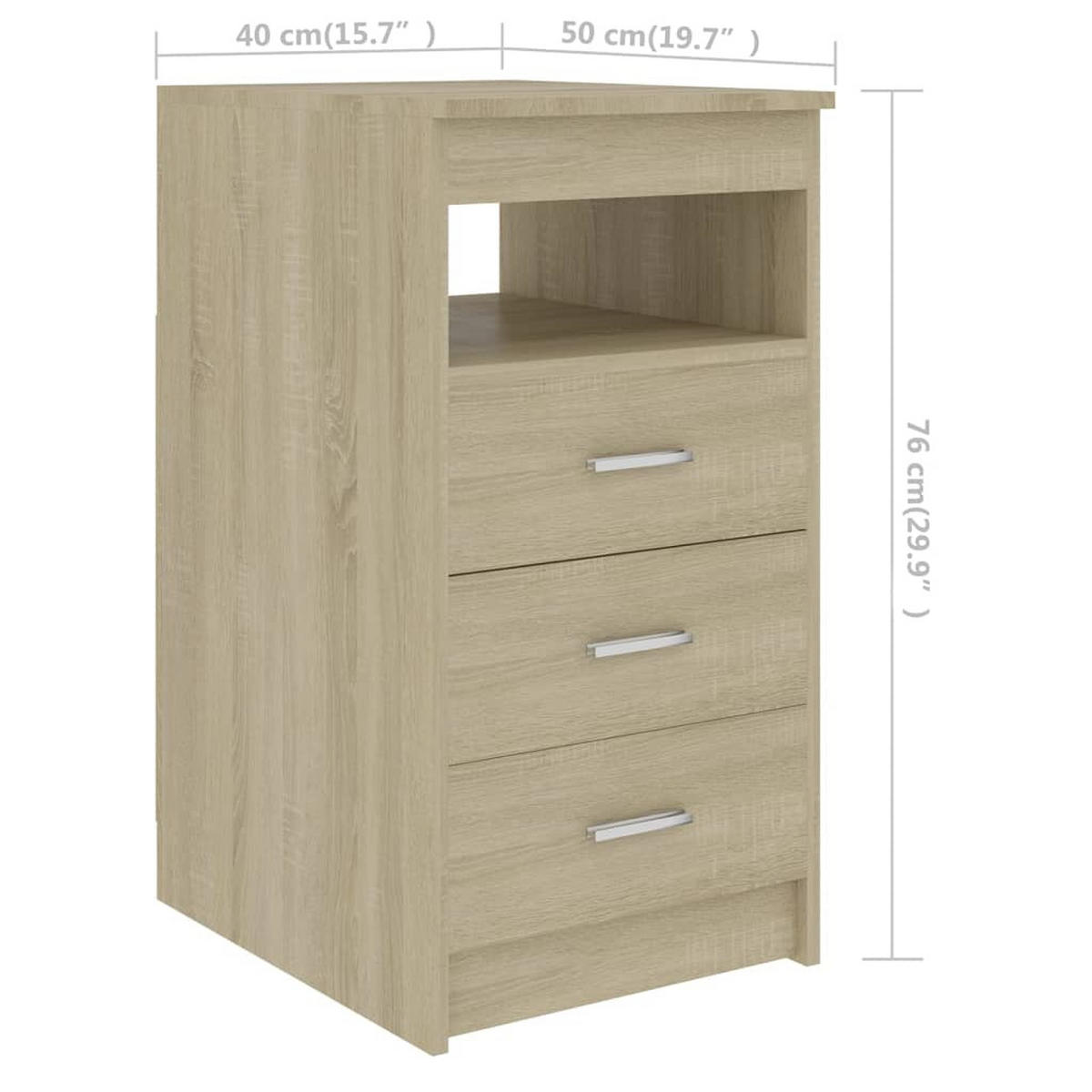 SCHREIBTISCH mit 3 Schubladen, 1 Schrank 140/50/76 cm aus Holzwerkstoff Sonoma-Eiche Dekor - Sonoma Eiche, Holz (50/140/76cm) - vidaXL